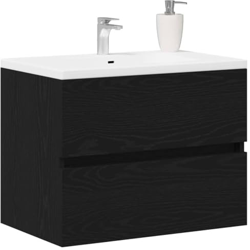vidaXL Gabinete de Lavabo para Baño Roble Negro 60 x 38,5 x 45 cm