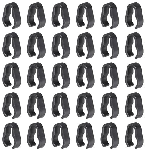 sourcing map 30Pcs 19mm Microphone Cable Clips Universal Microphone Stand Cable Clips Flexible Plastic Mount Clamp for Instrument Accessories