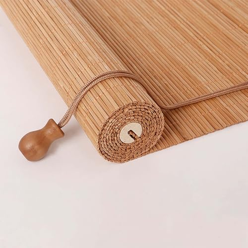 Bambusrollo Aussenbereich 60x200cm, Sonnenschutz Bambus Jalousie Inkl Montaematerial Holz Jalousie für Fenster und Türen - 60x200cm