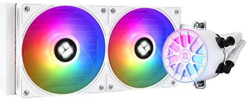 TR -AQUA ELITE 240 V6 ARGB Bianco-Raffreddatore liquido CPU, pompa efficiente controllata da PWM, per AM4/AM5, Intel LGA1150/1151/1200/2011/1851/1700, radiatore integrato raffreddato ad acqua-Bianco