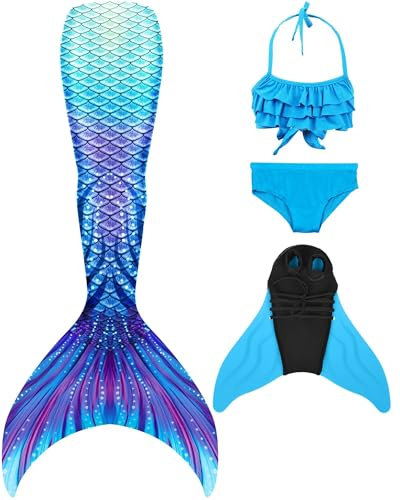 Pyjacos Monofin Mädchen mit 4 Stück Set 88LO,xiaolanM33-140