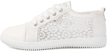 Generico Scarpe da ginnastica da donna, Sneakers per il tempo libero, in pizzo, traspiranti, con lacci, eleganti, antiscivolo, leggere, scarpe da ginnastica