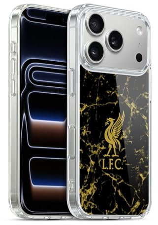 Head Case Designs Offizielle Liverpool Football Club Schwarz & Gold Marmor Wappen & Liverbird Muster 1 Gelhülle [Militärischer Grad] Kompatibel Mit Apple iPhone 17 Pro Und Kompatibel Mit MagSafe