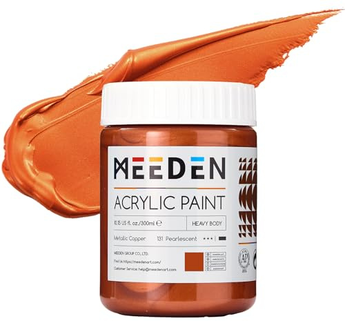 MEEDEN MEEDN Metallische Kupfer Acrylfarbe: 300 ml Kupferfarbe für Bastelarbeiten, Metallmalerei und Holz - Metallische Farben für Erwachsene, Künstler und Hobbyisten für Weihnachtsdekor