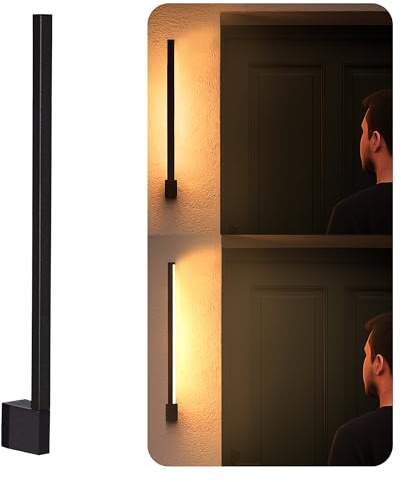 SSC-LUXon YALKO Wandstrahler schwarz 60cm schwenkbar 330° IP54 warmweiß | Schlanke Wandleuchte 60cm - 330° schwenkbar, indirektes warmweißes Licht, für Bad, Hauswand & Terrasse, wetterfest IP54