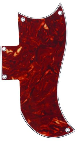 Musiclily Pro 5 Löcher Small Half Face Pickguard Gitarren Schlagbrett für USA Les Paul SG,4 lagig Vintage Tortoise
