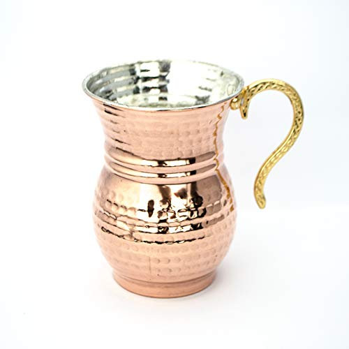 JingHuier 2 Stück Türkische Ayran Becher Tasse Handgemachte Kupfer Tasse Bakir Masraba Masrafa