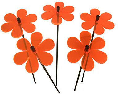 Sun Catcher Garden Decor Sonnenfänger 5 Kleinen Leuchtenden Daisy Besondere Garten Dekoration für Garten, Balkon oder Terrasse Geschenk, Farbe:Orange