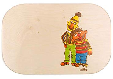 Brink Holzspielzeug Frühstücksbrett Ernie & Bert Holz Namen Frühstücksbrettchen mit kostenloser Namens-Gravur Vesperbrett