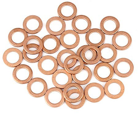 X AUTOHAUX Cuivre Rondelle Plat Joint étanchéité Anneau pour Voiture 8 x 12 x 1.5mm 30pcs