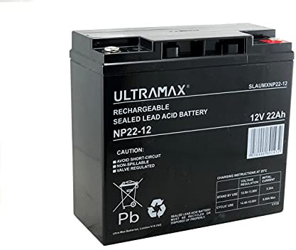 ULTRAMAX NP22-12, 12V 22AH (as 18Ah & 20Ah) SEALED LEAD RECHARGEABLE UPS BATTERY