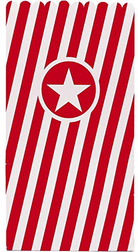 Procos 91172 - Popcorn Tüte, rot, 6er Set, FSC® Mix, Geburtstag, Gartenparty