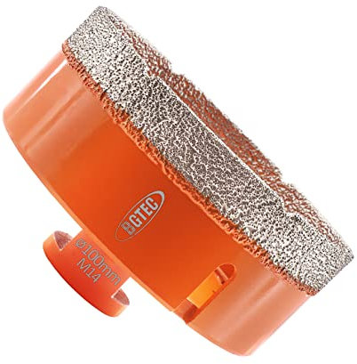 BGTEC Brocas de Núcleo de Diamante Seco para Baldosas de Porcelana, Mármol, Cerámica, Ladrillo con Rosca M14 de 100 mm de Diámetro