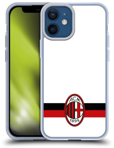 Head Case Designs Offizielle AC Milan Weiss Wappen Gelhülle [Militärischer Schutzgrad] Kompatibel Mit Apple iPhone 12 Mini Und Kompatibel Mit MagSafe