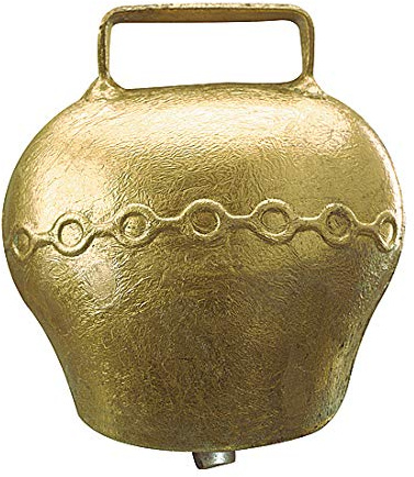 Gewoelbte Stahlglocke Bronze 55mm Durchmesser, 75mm hoch, 38mm Durchfuehrung