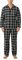 LAPASA Ensemble de Pyjama Homme Chaud & Confortable 100% Flanelle de Coton M95 Ensemble à Carreaux Noir & Blanc, L