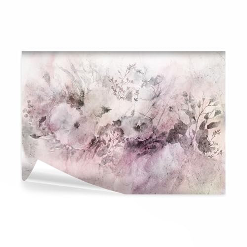 decomonkey Fototapete Blumen 400x280 cm Tapete Fototapeten Vlies Tapeten Vliestapete Wandtapete moderne Wand Wandbild Schlafzimmer Wohnzimmer Pflanzen Abstrakt
