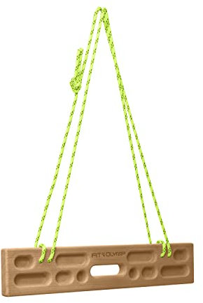 FIT4OLYMP Portable Hangboard – Holz-Fingerboard mit 3m Seil | Trainingsboard für Fingerkraft, Klimmzüge & Klettern | Kompakt für Zuhause, Reise & Outdoor