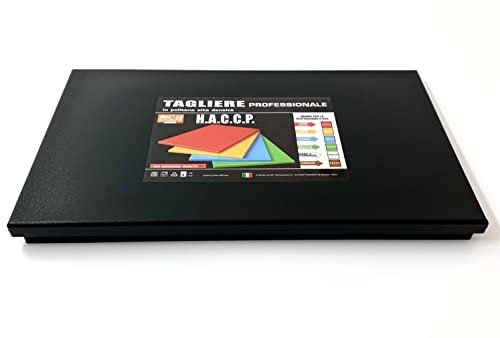 MC RISTORAZIONE Tagliere Nero Fusion da cucina H.A.C.C.P. in polietilene, 50x30x2, professionale, 1 pz Made in Italy.