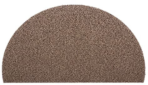 Carpido Fußmatte innen beige halbrund 60x90 cm – Schmutzfangmatte rutschfest – Türmatte außen wetterfest & schmutzabweisend - Türvorleger mit Brush-Effekt