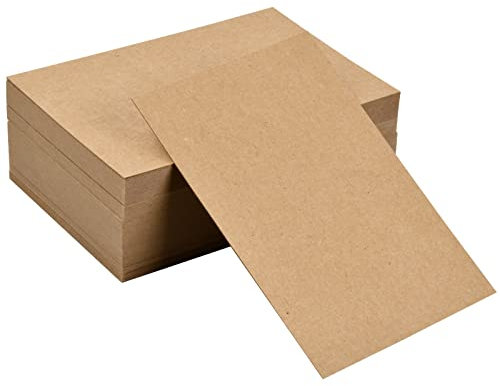 100 Stück A6 DIY Papier Karten, 15x10cm Leere Grußkarten Mitteilungs Karte, 350g/m² Blanko Kraftpapier Memory Wort Karton Namenskarten für Geschenkanhänger Graffiti Botschaft Kunsthandwerk (Braun)
