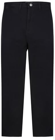 Kam Mens Premium Stretch Fit Chino Trousers - Black - 40-L