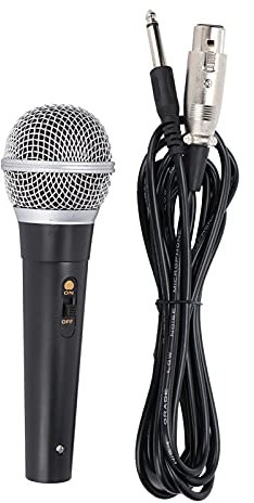 Micrófono dinámico XLR de condensador de grabación con cable XLR a cable de 6,35 mm de conexión de audio de micrófono de estudio con cable de audio de 5 m