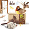 Suhaco 2 Pack Katzenspielzeug Interaktives automatisches Chirpen Vogel-Maus-Kitty-Spielzeug Feder Kätzchen Teaser Spielzeug Elektronisches Quietschen Selbstspiel Übung Katzenspielzeug (Braun)