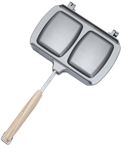 Luxshiny Eiergrill Waffel-grillpfanne Grillplatte Umdrehen Tortillapfanne Umdrehen Flip-grillpfanne Sandwich Backen Rostfreie Lagerkochen Kippen Draussen Bratpfanne Aluminiumlegierung