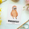 Mr. & Mrs. Panda Personalisierte Postkarte Faultier Zufrieden - Personalisierte Geschenke, Karte mit Namen, Einladung mit Wunschtext, relaxen, Ruhe,