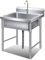 Fregadero de Cocina Comercial Fregadero Exterior Jardin Fregadero Industriales Fregadero de Acero Inoxidable Independiente con Grifo con Patas Acero para Cocina,Restaurante,Bar,Camping,50CM