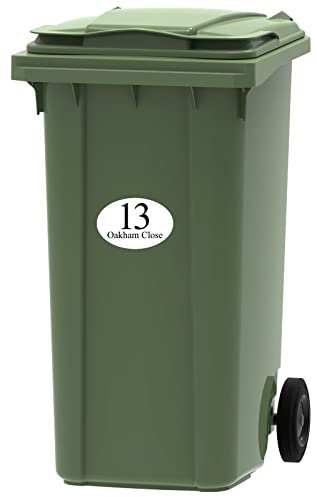 4 Bin Numbers Wheelie Bin Vinyl Weather Proof Stickers Customised House Numbers Street Names Choice of Sizes (A6, A5, A4) (A6 (150 x 100mm))
