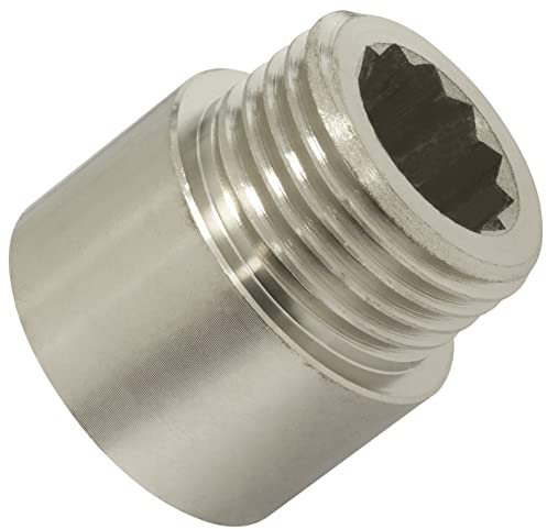 AERZETIX - C66883 - Raccordo prolunga unione diritto per avvitare - filettatura maschio/femmina 1/2 - lunghezza 15mm - in metallo