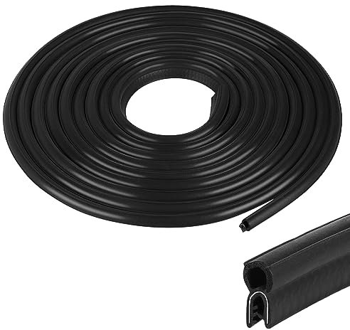 EFUTURETIME Universal Auto Türdichtung, 6 m, Gummidichtung Auto Kofferraumdichtung aus EPDM, Dichtungsprofil Gummi ohne Kleber, Schwarz, Für Wohnwagen, LKW, KFZ, Garage, Maschinen, Oben