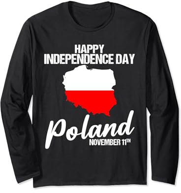 Drapeau de la Pologne du 11 novembre Polska Pologne Manche Longue