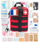 Trousse de Premiers Secours - Chasse, Pêche, Randonnée, Survie, Maison, Voiture, Voyages - Couverture de Survie Isothermique - Carte multi - Ciseaux… (Rouge)