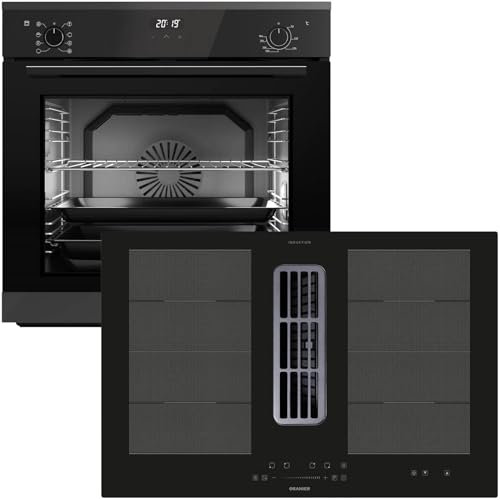 Oranier Backofen Set EBS420 Einbau autark - 9 Funktionen & Flächen-Induktion 80 cm mit Kochfeldabzug KFA590-4 Kochzonen & Slider-Steuerung