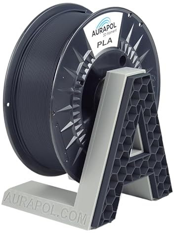 AURAPOL PLA 3D Filament 1.75, PLA 1kg, Filament-3d-druckmaterialien, Schwarz und Grau, 3D Drucker Filament, Präzision 1,75 mm +/- 0,02 mm, ERSCHWINGLICHE QUALITÄT
