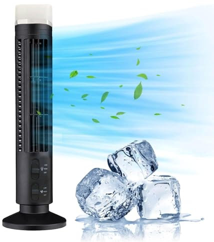 xinxinyu Newest Portable Tower Fan, LED Bladeless with 25ft/s Velocity Quiet Floor Fan, 90° Oscillating Fans for Indoors with 3 Speeds,4 Modes,Fit for Summer Daily Use (Black)