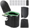 Sckee Portable Toilet for Adults, XL Portable Camping Toilet, Black Leather & Density Board, 16.5 Inches High