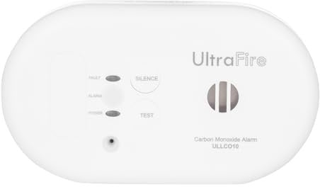 UltraFire ULLCO10 Travel Carbon Monoxide Alarm with 10 Year Sealed Battery, Complies to BS EN 50291-1&2