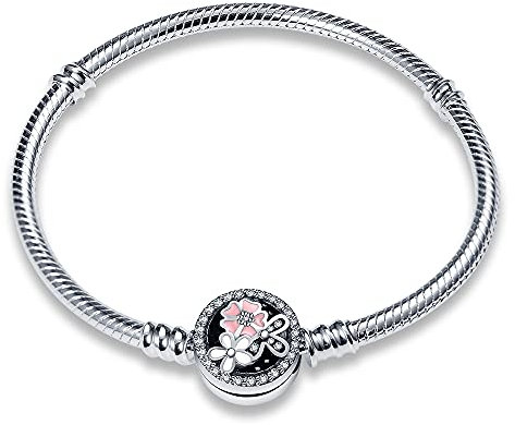 KUNSIR Armbänder Damen Moments Schlangen-Gliederarmband für Bead Charm,Armkette Silber 925 Mit Pandora Bead Charm, Valentinstag Muttertag Geburtstags Geschenk