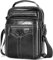 Leder-Umhängetasche für Herren, lässige Umhängetasche, Reisetasche, Kuriertasche, Vintage-Handtasche, mehrere Taschen, Schwarz