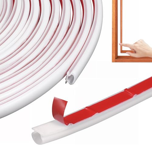 Dichtungsband Türdichtung Selbstklebend Gummidichtung Abdichtungsband 6m Haustür Dichtung Wasserdicht Fensterdichtung Dichtband Tür Door Seal für Fenster-und Türrahmen(D-Weiß)