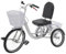 Begoniape 20 Zoll Dreirad, Erwachsenen-Dreirad mit 2 Korb, 20-Zoll-Räder vorne, 16-Zoll-Räder hinten, Verstellbare 3 Räder Fahrrad Dreirad für Senioren, 150 Kg Tragfähigkeit