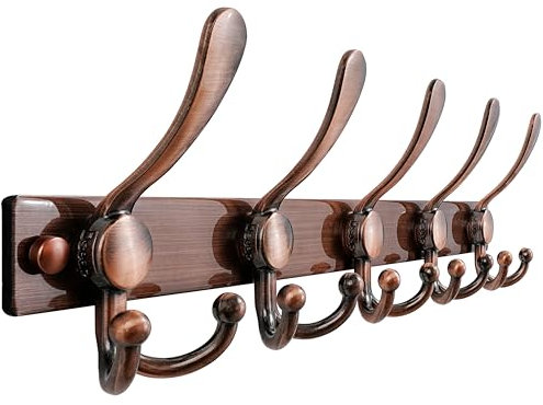 Dseap Coat Rack Wall Mount 2.0 Pro: Heavy Duty 300% Thicker, Stainless Steel Wall Coat Hooks Hanger for Clothes Jackets Hats Entryway Closet, MaxStrong Series, Antique Copper