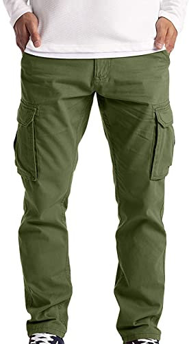 Generisch Angebote des Tages,Cargohose Herren Chino Hose mit 6 Taschen Cargo Hose Stretch Jogginghose für Männer mit Bundgummi Elastische Hosen Herren Hose Sommer Leicht Man of Mayhem