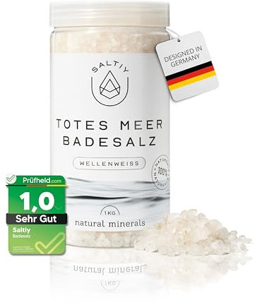 Saltiy® 1000g Original Premium Totes Meer Badesalz [100% natürlich] - Aus der Quelle Jordaniens (Für Vollbad & Sauna) - Badesalz Totes Meersalz (Für Pure Entspannung, Stressabbau & Revitalisierend)