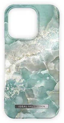 IDEAL OF SWEDEN Bedruckte Handyhülle, niedliches buntes Muster, schützende Abdeckung aus Hartplastik mit Mikrofaserfutter für das iPhone. Kompatibel mit iPhone 16 Pro (Azura Marble)
