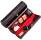 Kit d'entretien pour chaussures - Kit de cirage de chaussures | Kit de cirage de chaussures | Kit de cirage de chaussures | Étui en cuir élégant avec chausse-pied en métal et chiffon éponge | Brosse à